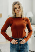 HIGH NECK LONG SLEEVE TEE IN AUBURN FINAL SALE