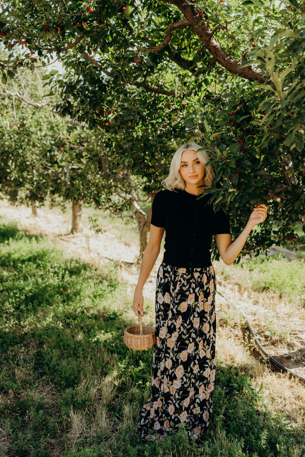 MAXI SKIRT IN CLAY BLOSSOM FINAL SALE