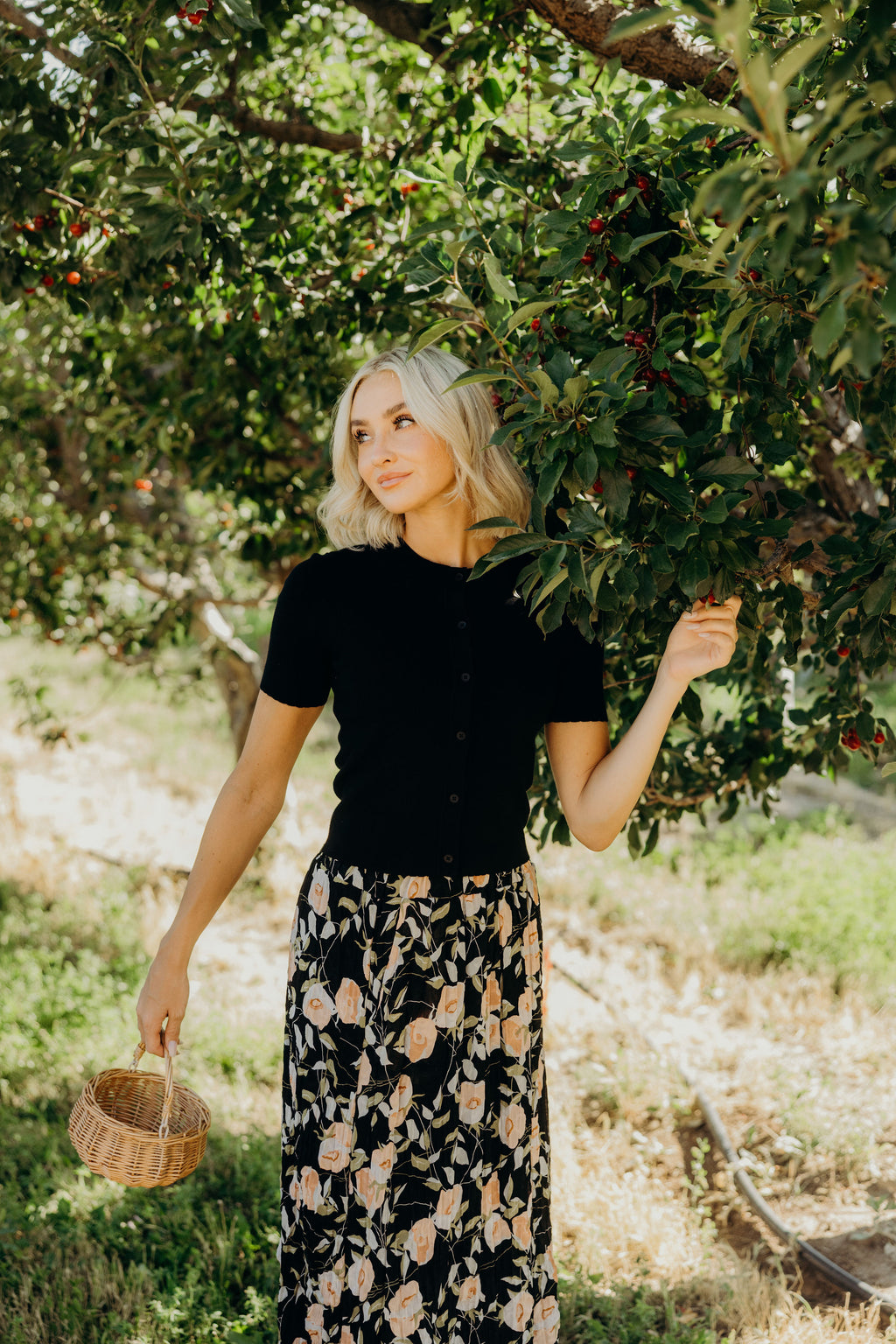 MAXI SKIRT IN CLAY BLOSSOM FINAL SALE
