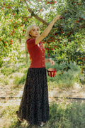 MAXI SKIRT IN CHERRY PUNCH