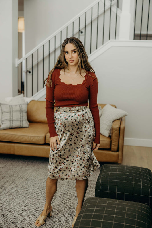 A LINE SKIRT IN IRISH TWINE