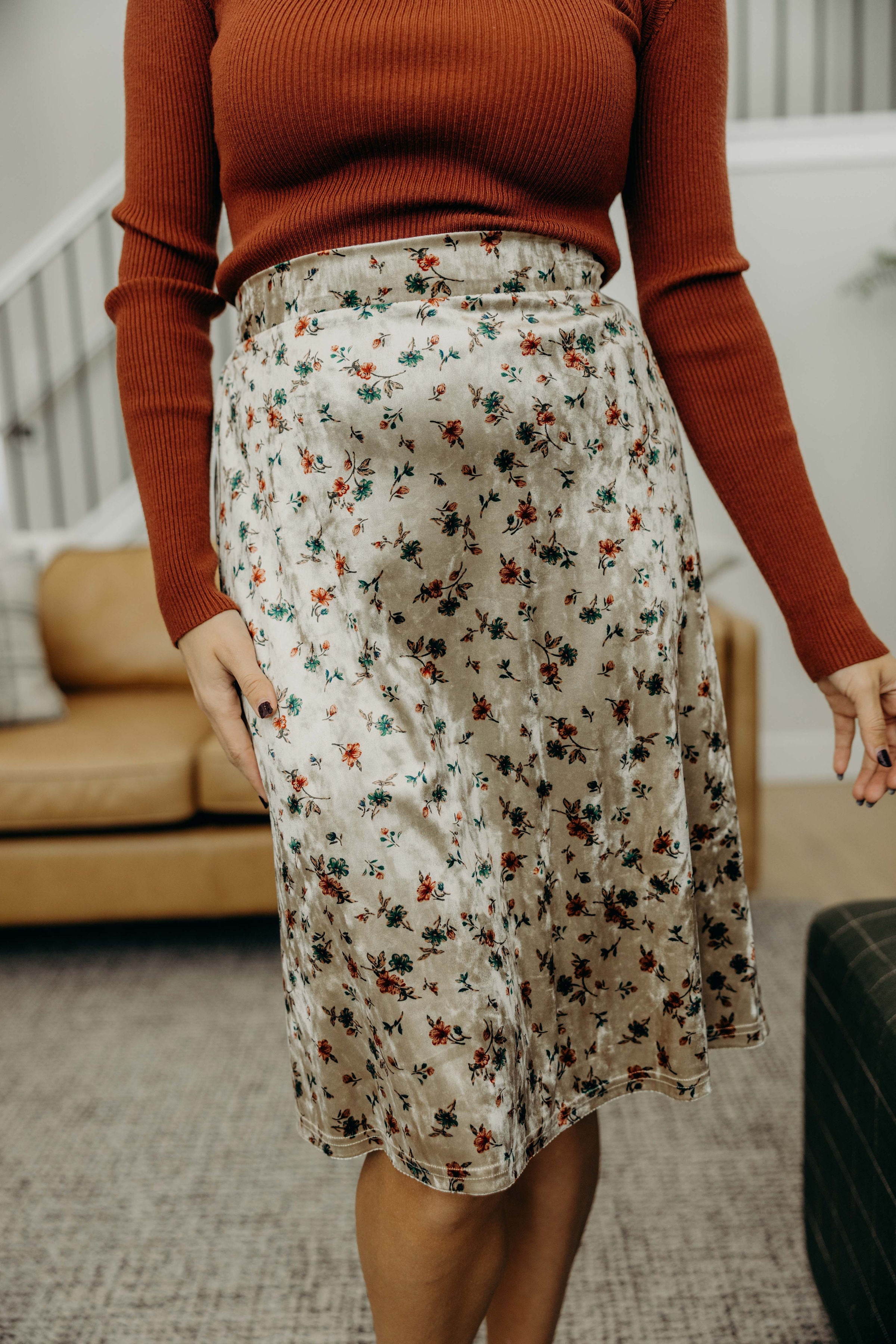 A LINE SKIRT IN IRISH TWINE
