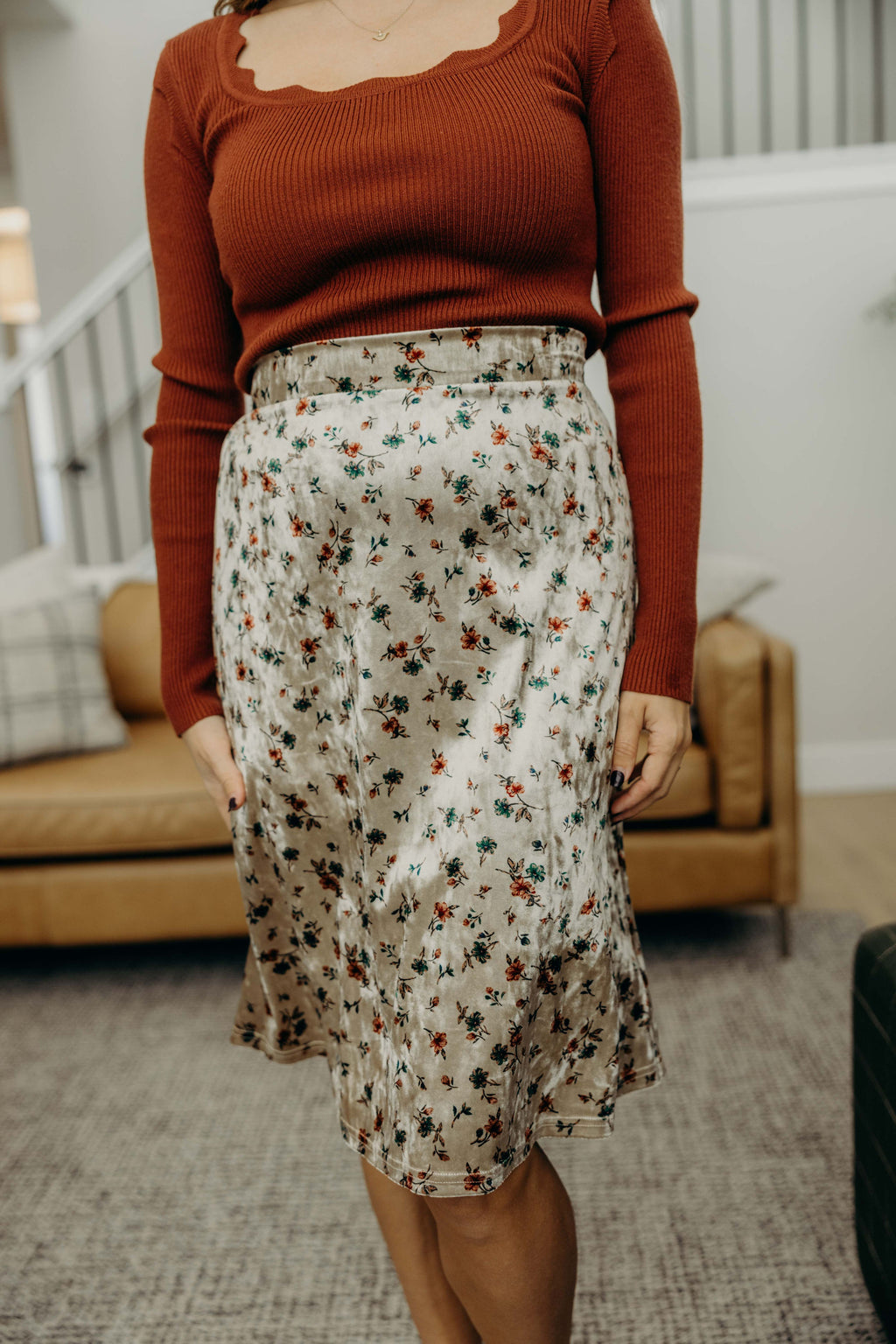A LINE SKIRT IN IRISH TWINE