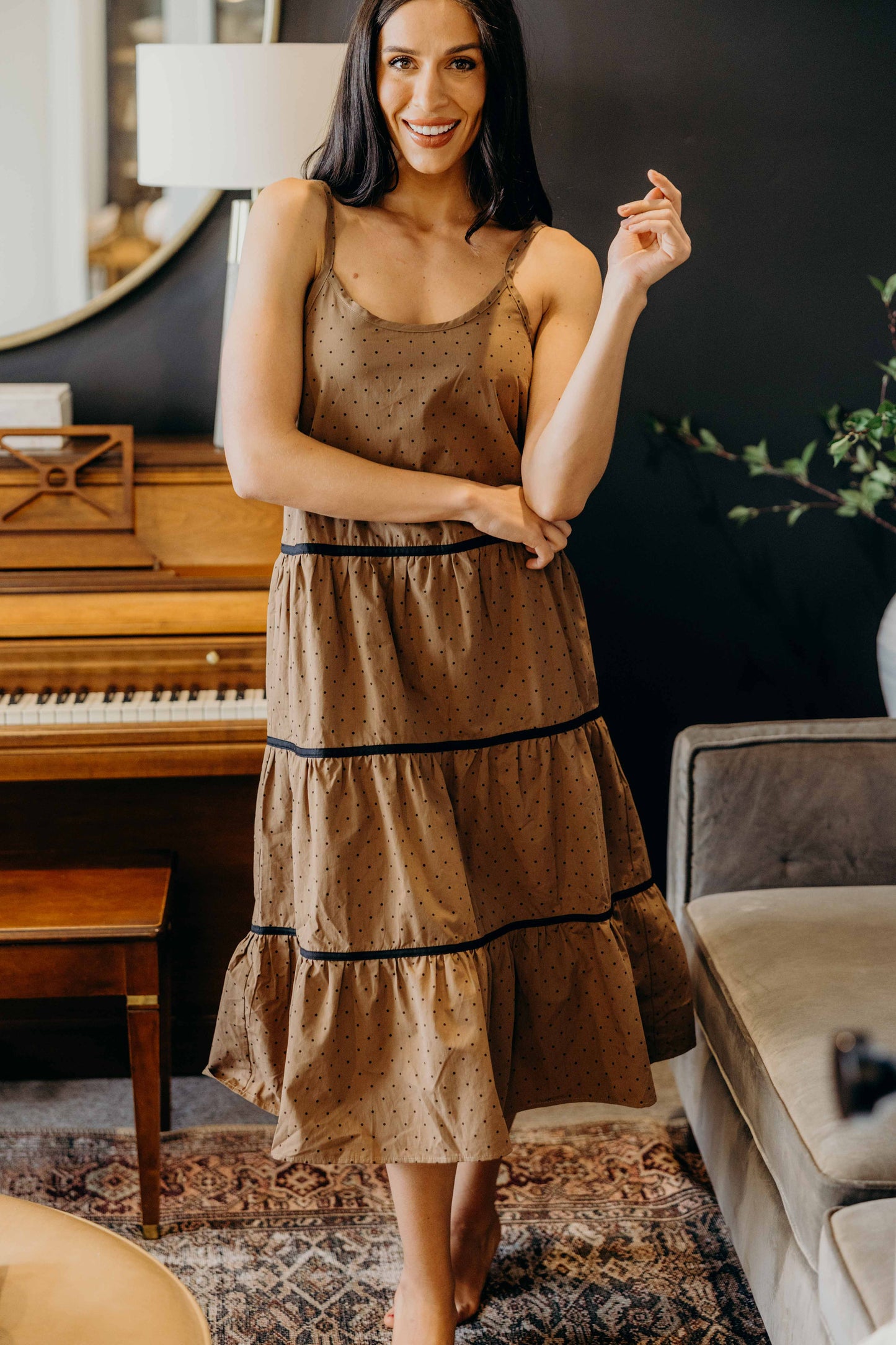 THE COLLYNS IN MOCHA DOT