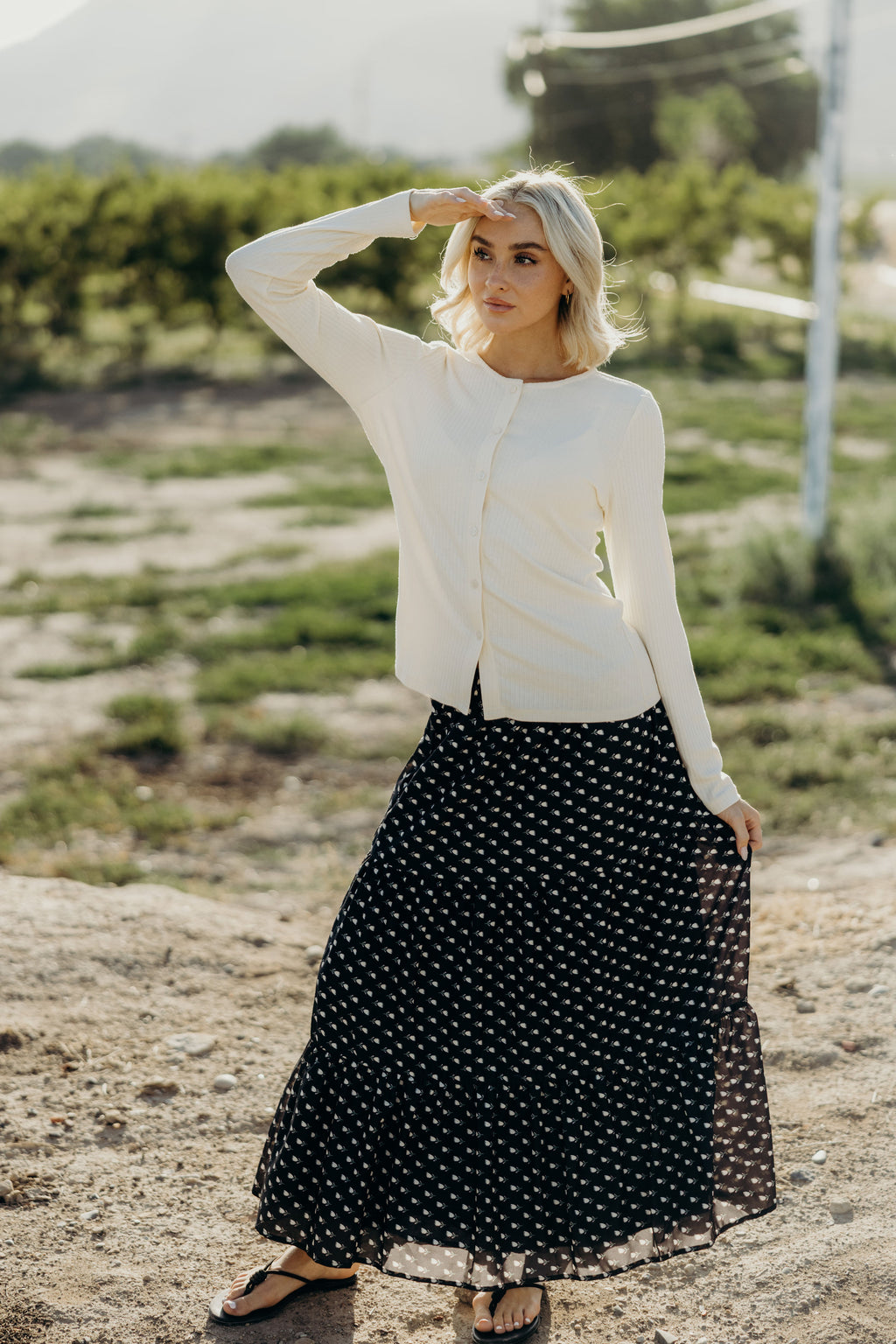 TIERED MAXI SKIRT IN TULIP DREAM