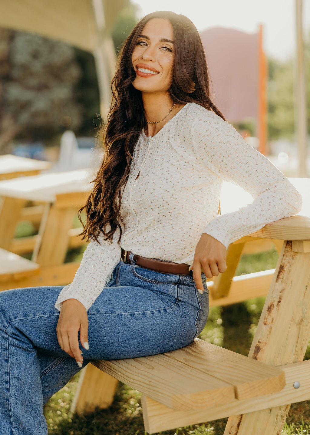 POINTELLE BUTTON CARDIGAN IN SPANISH VILLA FINAL SALE