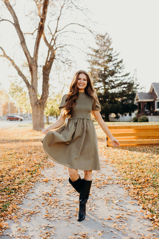 THE ROSALIE IN DUSTY OLIVE