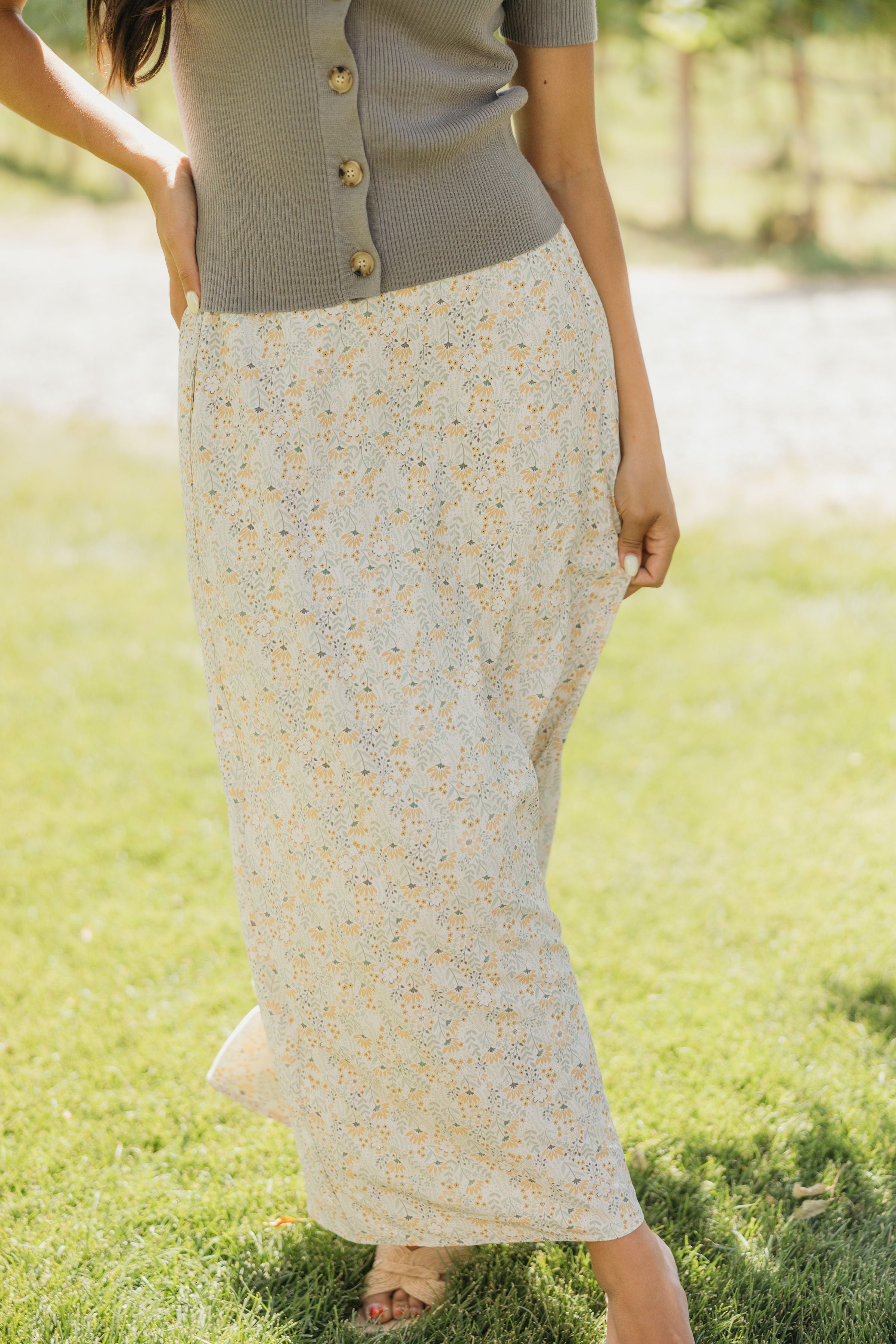 SLIP SKIRT IN LEMONLEAF