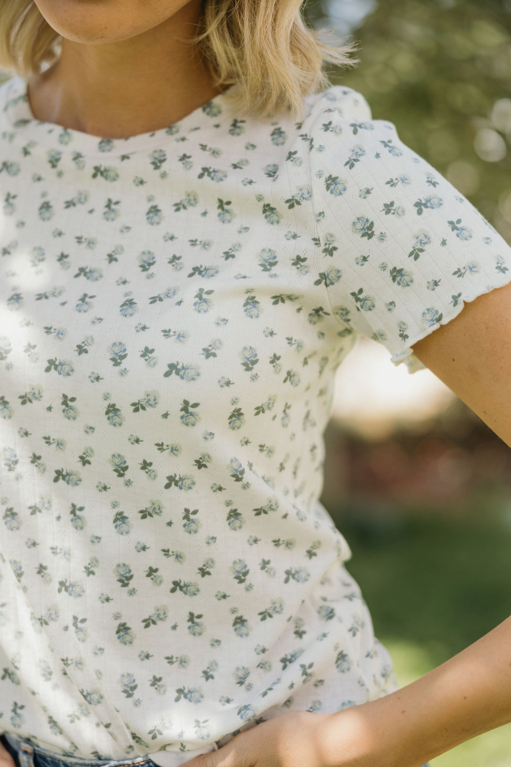 LETTUCE EDGE TEE IN DREAMDEW BLUE FINAL SALE