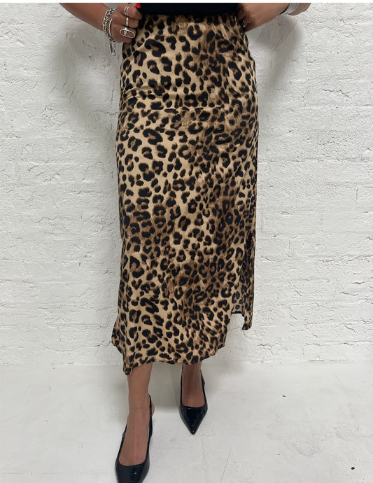 SLIP SKIRT IN LEOPARD