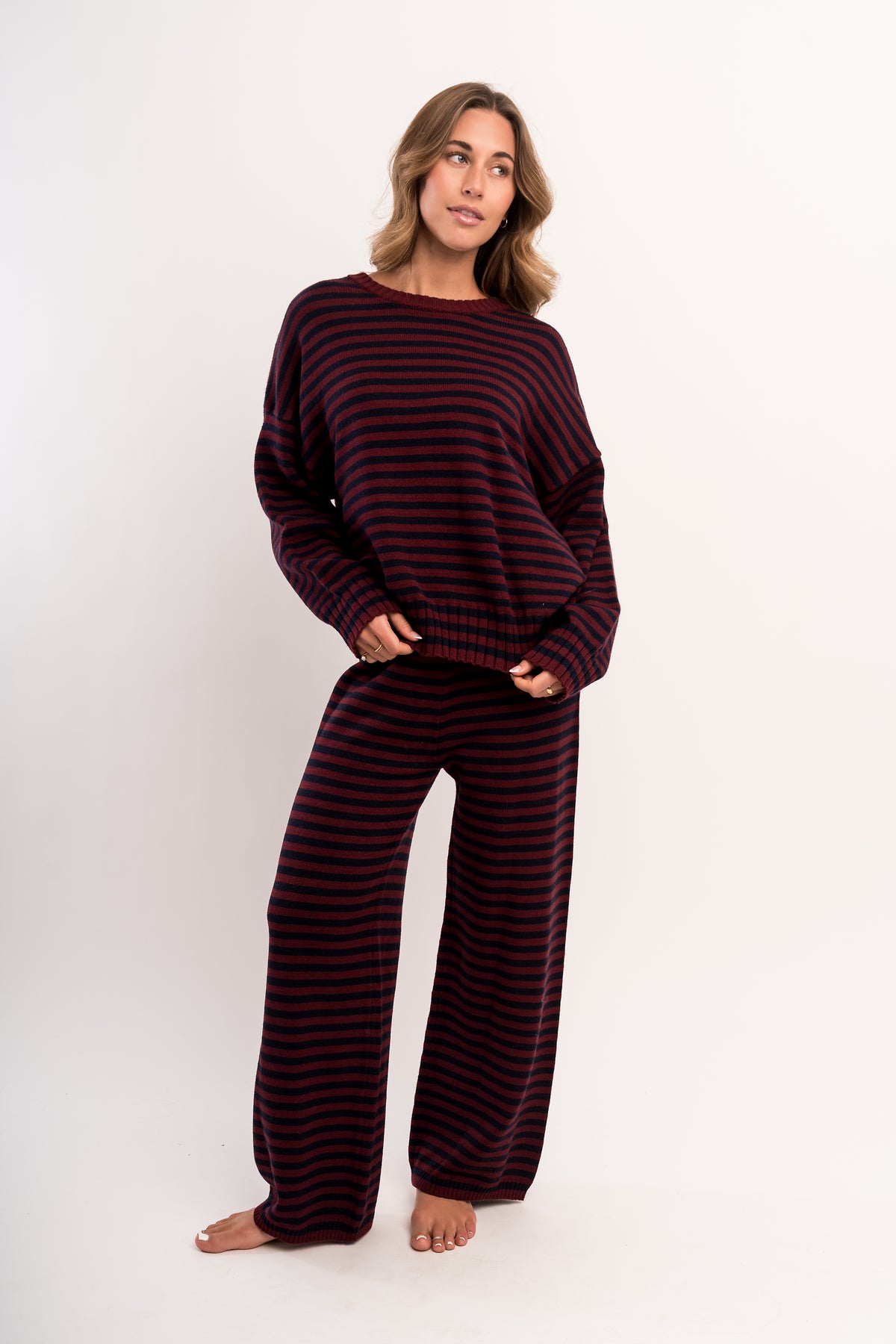 CAMPUS SWEATER IN NAVY STRIPE