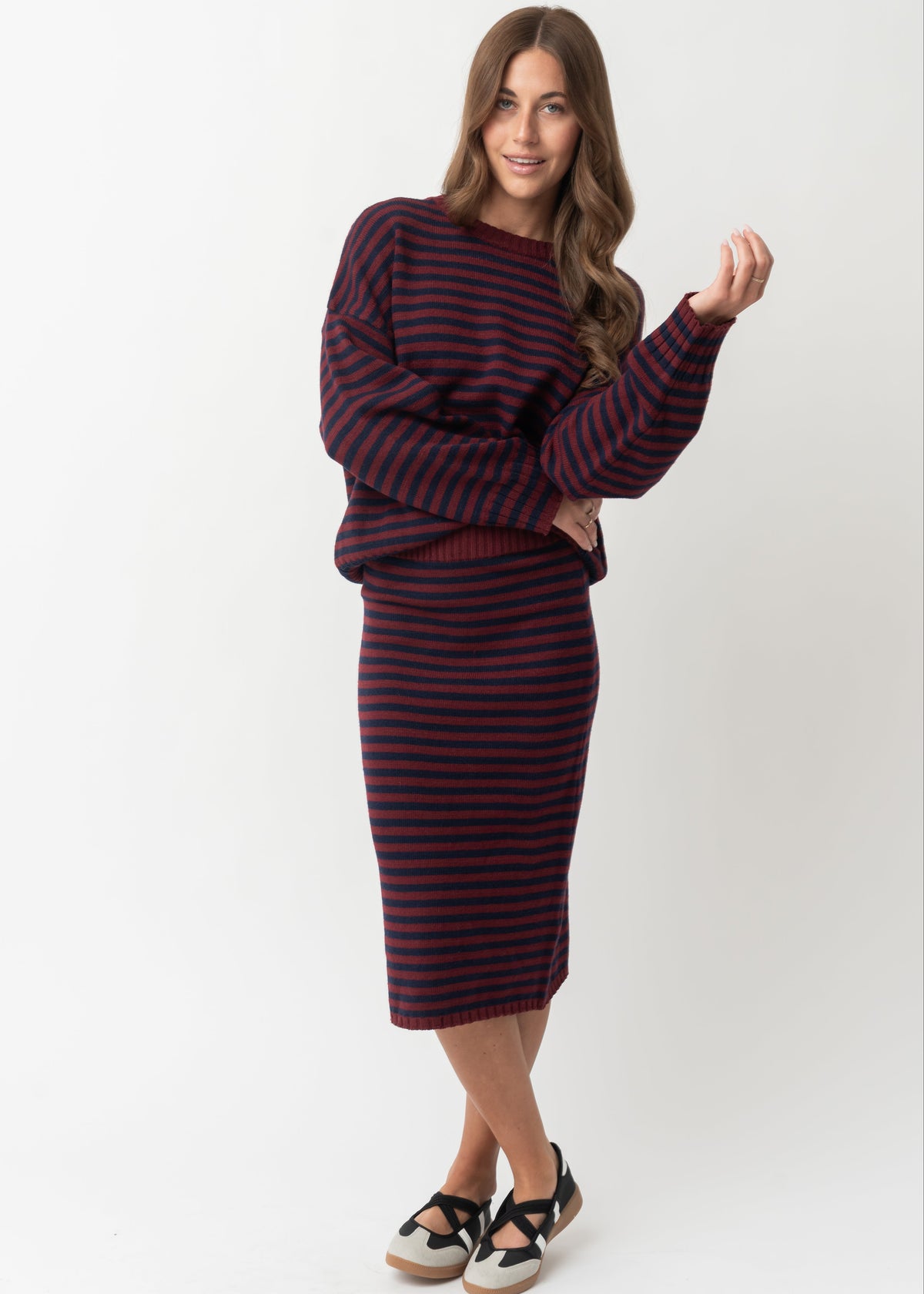 CAMPUS SKIRT IN NAVY STRIPE