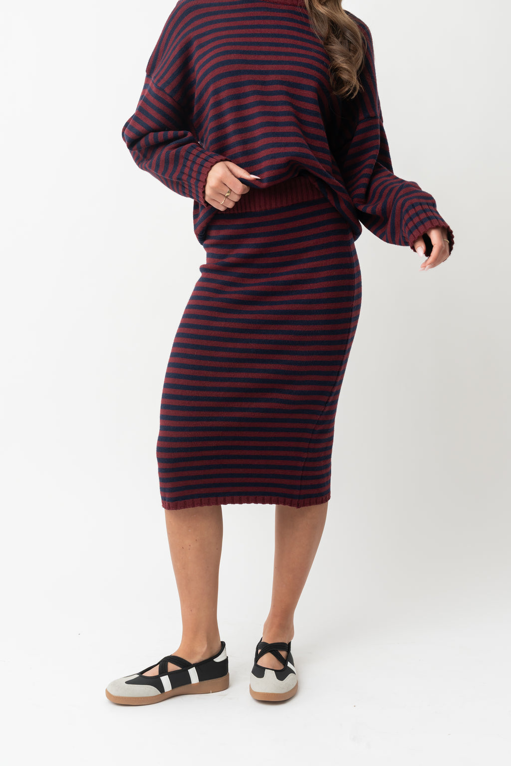 CAMPUS SKIRT IN NAVY STRIPE