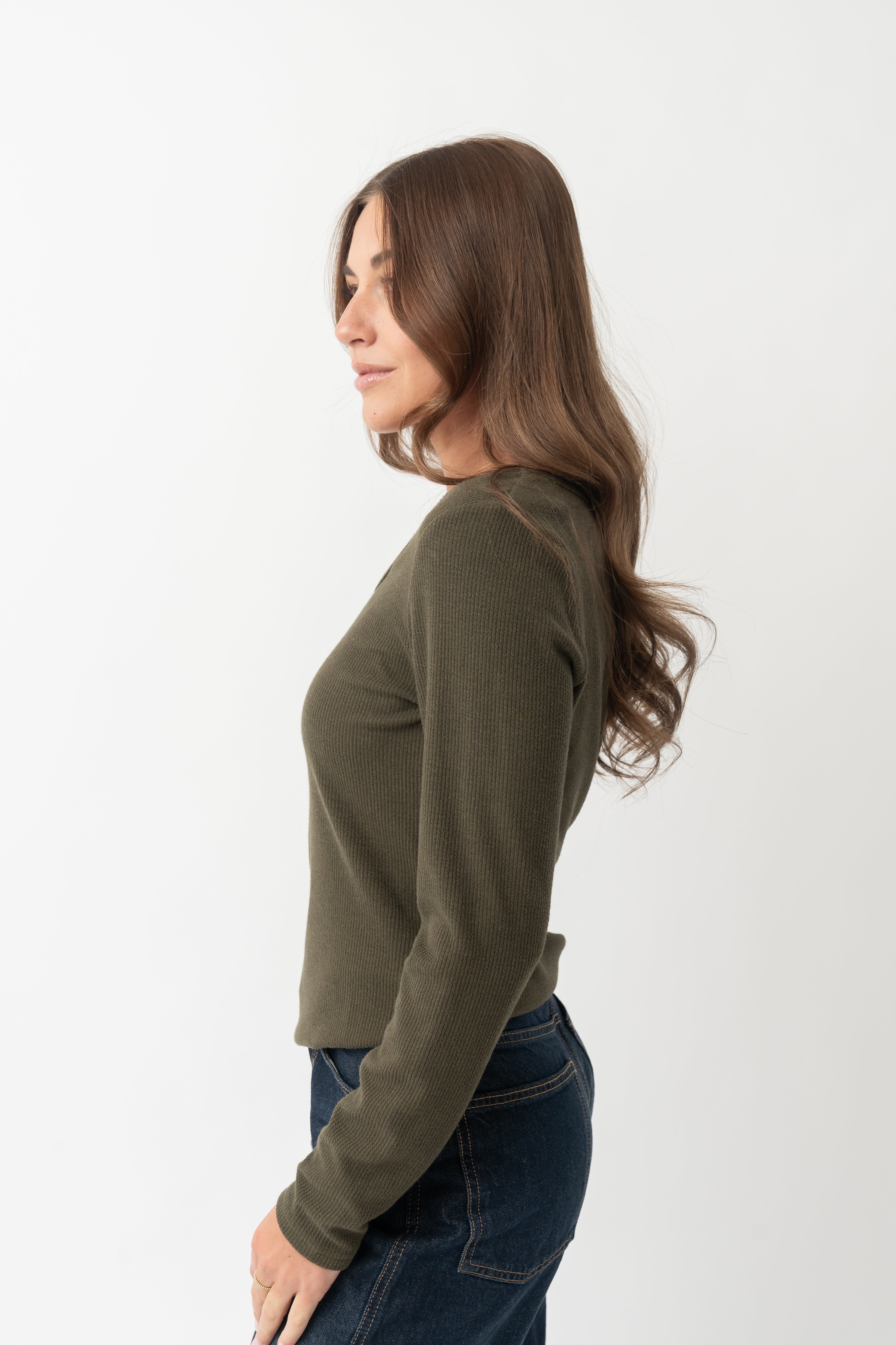 LONG SLEEVE SCOOP TEE IN MOUNTAIN VIEW