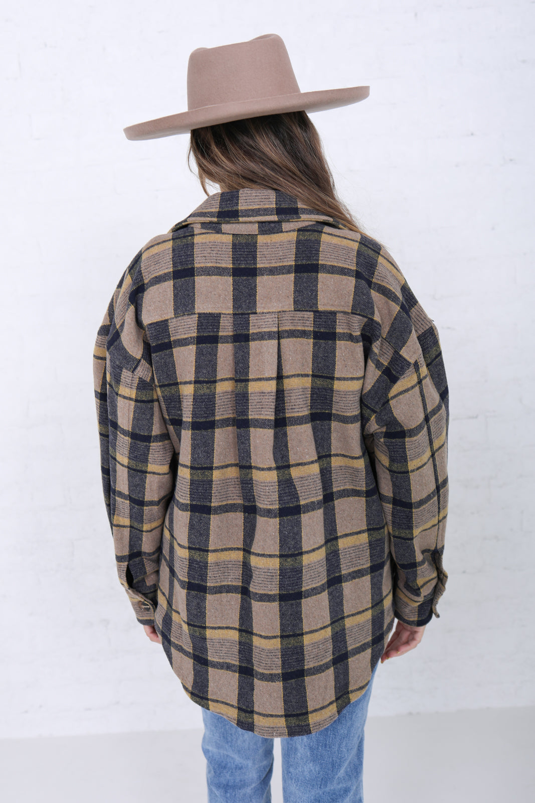 FLANNEL SHIRT JACKET IN SUGARED ALMOND PLAID FINAL SALE