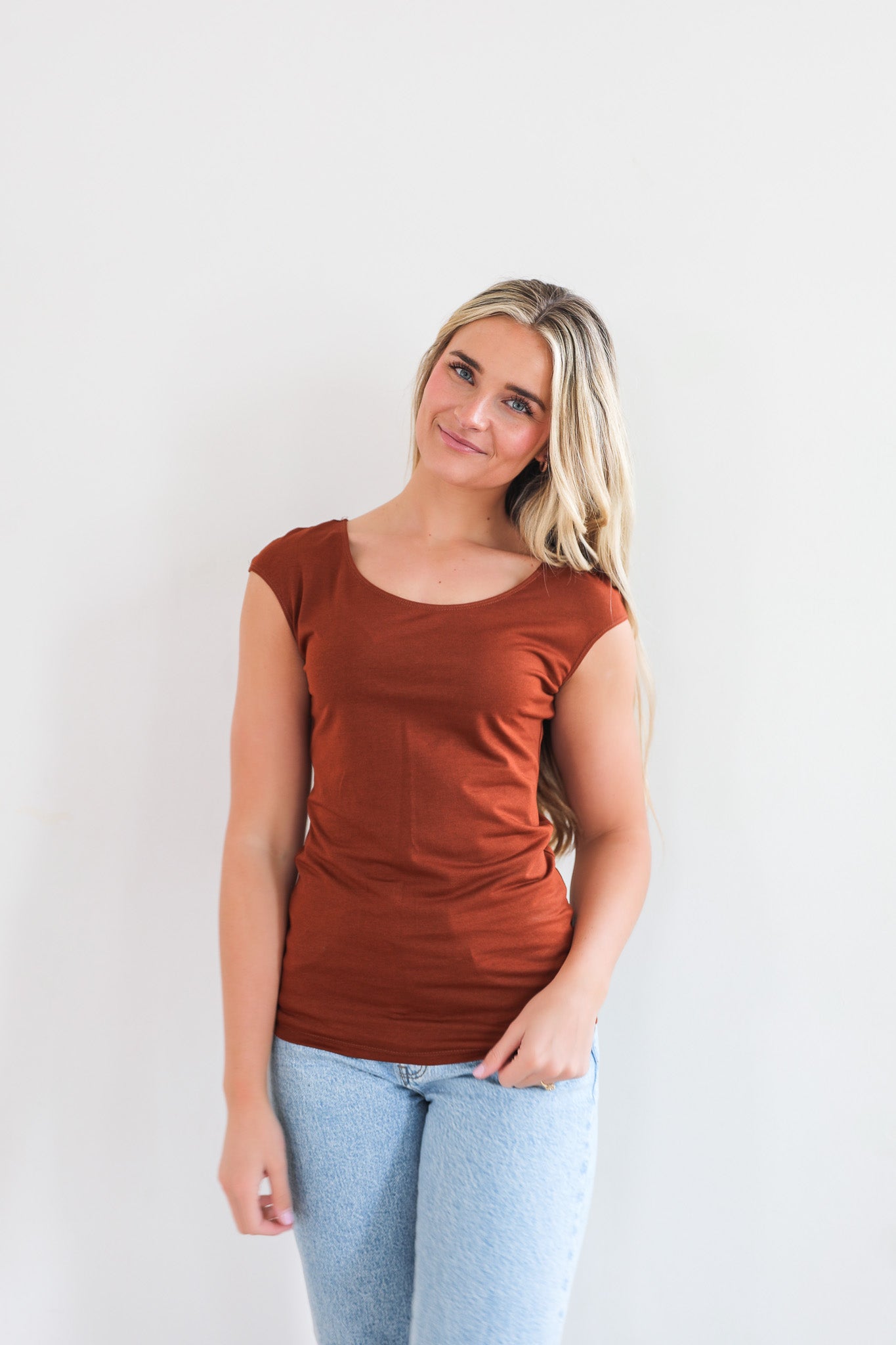LAYERING TEE IN COPPER