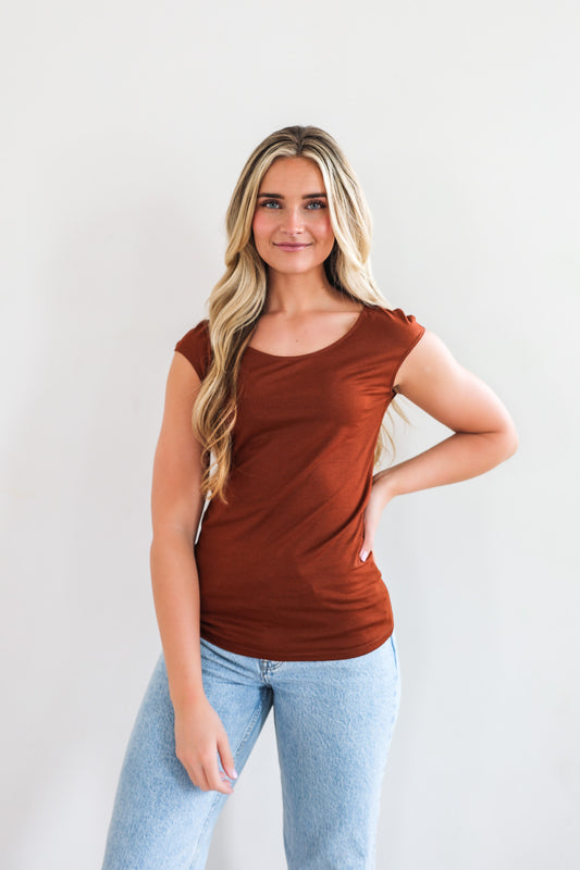 LAYERING TEE IN COPPER FINAL SALE